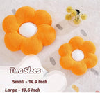 Flower Pillow, Cute Daisy Decorative Pillow for Bed, Soft Home Decor Floor Seating Cushion (Orange, 19.6 Inches)