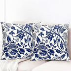 Decorative Throw Pillow Covers Set of 2 Blue Pillow Covers 20x20 inch Short Plush Square Pillows Cover Floral Throw Pillows,Farmhouse Outdoor Pillow Covers for Couch Sofa Bed Living Room