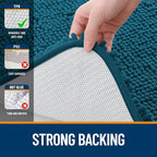 OLANLY Bathroom Rugs 59x24, Extra Soft Absorbent Chenille Bath Rugs, Rubber Backing Quick Dry, Machine Washable Bath Mats for Bathroom Floor, Tub and Shower, Home Decor Accessories, Peacock Blue