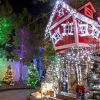 JMEXSUSS 500 LED White Christmas Lights Outdoor Indoor, Green Wire Christmas Tree Lights Plug in, 8 Modes Waterproof White String Lights for Xmas Wedding Party Garden