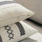 MIULEE Set of 2 Gray Boho Decorative Pillow Covers 20x20 Inch Farmhouse Rustic Couch Throw Pillows Modern Spring Cotton Cushion Covers Retro Cute Macrame Woven Home Decor for Bed Sofa Chair
