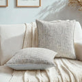 HAUSSY Grey Throw Pillow Covers 26x26 Set of 2 Chenille Tweed Textured Decorative Couch Lumbar Pillow Covers Neutral Modern Pillow Cases for Sofa Bed Living Room Decor