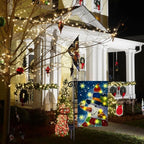 Fall Lights Garden Flag,Double Sided LED Outdoor Christmas Yard Flag for Winter Christmas Outdoor Decoration (Snow, 12 * 18)