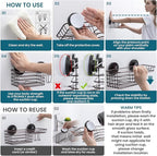 TAILI Shower Caddy Suction Cup 2 Pack with Hooks & Soap Holder, Heavy Duty Shower Organizer for Bathroom, No Drilling Bathroom Organizer with Large Capacity, Metal Storage Basket-Brown