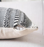 Boho Lumbar Pillow Covers 14x36 Long, Farmhouse Decorative Couch Pillow Cases, Black Accent Pillows of Bed, Sofa Bedroom Living Room Home Decor Cushion Cover, Pack of 1