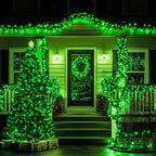 Nisocy 66FT 200 LED Green String Lights with Green Wire, Waterproof Christmas Tree Fairy Lights with 8 Modes, Indoor Outdoor Seasonal Decorative Lighting for Holiday, Party, Garden