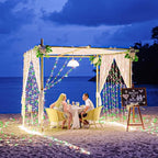 120 LED Christmas Lights Outdoor, 8 Modes Plug in Waterproof Twinkle Fairy String Lights for Tree Christmas Halloween Decorations, Red White&Green