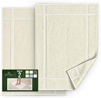 Pearl Linens Pack of 2 100% Cotton Bath Mat 18x25 inches, Soft & Absorbent Quick Dry Bathroom Mats Set, Not Bathroom Rugs, After Shower Mats, Bath Tub Mat, 687 GSM, Machine Washable, Ivory