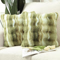 MADIZZ Pack of 2 Thick Plush Wool Throw Pillow Covers 24x24 Inch Green Soft Neutral Decorative Throw Pillows Accent Boho Cushion Covers for Couch Sofa Bedroom Pillow Shell