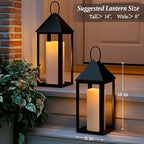 4" x 12" White Large Waterproof Outdoor Flameless Candles Battery Operated LED Flickering Pillar Candles with Remote and Timer for Indoor Outdoor Lanterns, Long Lasting, Set of 2