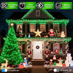 340 LED 90FT Christmas String Lights Outdoor, 12 Pro Modes and Timer Memory & Brightness, Plug in Outdoor Waterproof Clear Wire Twinkle Light for for Xmas Yard Tree Wedding Party Decor (Green)