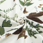90 Inch Extra Long Shower Curtain, Vintage Botanical Specimen Print on Water-Resistant Polyester Fabric