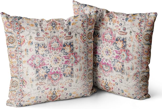 Snycler Boho Throw Pillow Covers 16x16 inch Set of 2 Burnt Yellow Terracotta Rust Colored Throw Pillows Double Sided Boho Home Soft Decor for Bedroom Living Room Couch & Sofa (No Inserts)