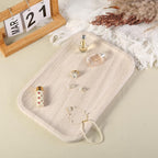 Marble Vanity Tray, Bathroom Tray Countertop, Decorative Dresser Organizer, Perfume, Jewelry Holder, Beige Stone Serving for Kitchen Sink Storage(MOCA Cream)