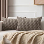 Kevin Textile Pack of 2 Light Brown Lumbar Decorative Throw Pillow Covers 12x20 Inch for Living Room Couch Soft Corduroy Rectangle Solid Cushion Case 30x50 cm Rustic Farmhouse Boho Home Decor
