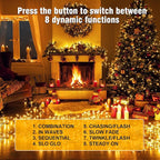 Nisocy 100FT LED String Lights Outdoor Waterproof – Warm White Fairy Lights with Plug, Connectable Christmas Tree Lights for Patio, Garden, Bedroom, Wedding, Party, Decor