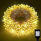 KNONEW 197FT 500 LED Christmas Lights Outdoor String Lights 8 Modes & Memory Fairy Light Plug in Waterproof LED String Lights for Xmas Yard Tree Wedding Party Holiday Decorations (Warm White)