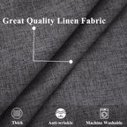 decorUhome Decorative Outdoor Throw Pillow Covers 16x16 Set of 2, Square Linen Farmhouse Euro Pillow Covers with Stitched Edge, Rustic Neutral Pillow Covers for Couch, Sofa, Living Room, Dark Grey