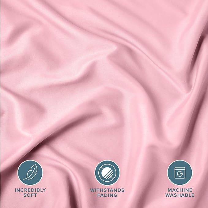 Bare Home Standard Pillow Sham Covers - Set of 2 - Premium 1800 Ultra-Soft Microfiber - Double Brushed - Bed Pillow Shams - Pillows Not Included (Set of 2, Light Pink)