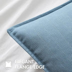 MIULEE Pack of 2 Light Blue Decorative Pillow Covers 22x22 Inch Soft Chenille Luxurious Couch Throw Pillows Farmhouse Cushion Covers Euro Shams with Elegant Design for Sofa Bed Living Room Home Decor