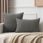 Kevin Textile Throw Pillow Covers 20x20 Decorative Corduroy Farmhouse Cushion Covers Pillowcase for Couch Sofa Bedroom Car Set of 2 Dark Grey