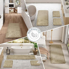 Walensee Large Bathroom Rug (24 x 40, Sand) - Extra Soft, Absorbent Shaggy Mat, Machine Washable, Non Slip, Luxury Floor Mat