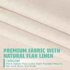 Extra Long Natural Linen Textured Shower Curtain Set with Hooks, Beige Boho Farmhouse Bath Shower Curtains for Bathroom Neutral Cloth, Hotel Luxury, Weighted, 72W x 84L, Cream