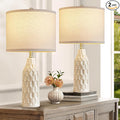 Luvkczc 24.8" Ceramic Table Lamps Set of 2 with 3 Color Temperature & Bulbs Included - Bedside Lamps for Nightstand, Living Room, Bedroom, Home Office Decor