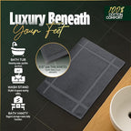 Pearl Linens Pack of 2 Washable Cotton Bath Mat 18x25 - Soft & Absorbent Quick Dry Bathroom Mat Set, Not Bathroom Rugs After Shower Mat, Terry Bath Tub Mat, 687 GSM Dark Grey