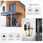 Large Outdoor Light Fixtures Wall Mount 21'' Waterproof Exterior Wall Lanterns with Glass, Outdoor Wall Light, Outside Wall Sconces, Front Porch Lights for House Garage Doorway Patio 1 Pack