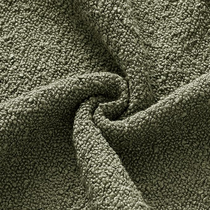 MIULEE Textured Boucle Throw Pillow Cover Olive Green Accent Solid Lumbar Pillow Case Decorative Soft Pack of 1 Couch Cushion Chair Sofa Bedroom Livingroom Home Decor,36x14 Inch