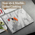 Koville Brazilian Natural Marble Cutting Board for Kitchen, 16x20inch Extra Large Hand Crafted Marble Slab for Cheese, Charcuterie, Pastry Board - Wedding Gift, House Warming Gift