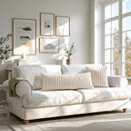 MIULEE Faux Fur Lumbar Christmas Decorative Throw Pillow Covers 12x20 Inch Set of 2, Modern Spring Home Decor Soft Plush Couch Pillows Cozy Fluffy Cushion Covers for Sofa Bed Beige