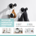 Angle Simple Towel Hooks for Bathroom, Stainless Steel Coat Robe Hooks, Bathroom Hand Towel Hanger for Wall, Matte Black, 2 Pack