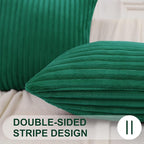 Simmore Decorative Throw Pillow Covers 22x22 Set of 2, Soft Natural Plush Flannel Double-Sided Fluffy Couch Pillow Covers for Sofa Living Room, Green