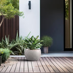Kante 19.9" Dia Round Concrete Planter, Outdoor/Indoor Large Bowl Plant Pots with Drainage Hole and Rubber Plug for Garden Patio Balcony Home, Light Gray