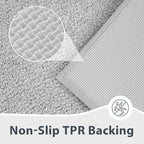 Bathroom Rugs 24" x 36", Non-Slip Extra Soft Absorbent Bath Rugs, Machine Washable Quick Dry Bath Mats for Bathroom Floor, Shower, Bathtub and Sink, Light Grey & Grey