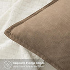 MIULEE Decorative Linen Pillow Covers 16x16 Inch Khaki Boho Farmhouse Neutral Winter Couch Throw Pillows for Bed Pack of 2 Accent Modern Pillowcase Sofa Livingroom Home Decor