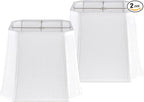 GO&SO 2 Pack White Linen Lamp Shades Square Cut Corners, 10"Top × 13" Bottom × 10.5" High(Spider) Medium Lampshade Replacement for Table Lamp & Floor Lamps Modern,Transitional Style, Easy Assembly