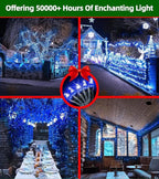 1500 LED 470FT Christmas Lights Outdoor,12 Lighting Modes Christmas String Lights with Timer, Dimmable Blue Cool White LED StringLights Waterproof for Yard Wedding Party Holiday Decor Blue&CoolWhite