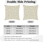 KSLIDS Sage Green Beige Floral Soft Velvet Throw Pillow Covers Set of 2 Vintage Brown Flower Decorative Pillow Covers 20x20 Inch Rustic Pillow Case for Sofa Couch Bedroom Farmhouse Home Decor