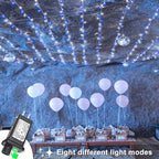 120 LED Blue White Christmas Lights Outdoor, 40ft Clear Wire Christmas Tree Lights 8 Modes, Plug in Waterproof Twinkle Fairy Lights for Indoor Christmas Bedroom Tree Decorations