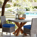idee-home Outdoor Chair Cushions Set of 2, Thick 19" x 19" x 3" Outdoor Seat Cushions Patio Furniture Waterproof with Ties, Dining Pads