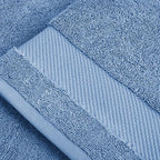 BIOWEAVES 100% Organic Cotton 700 GSM Plush 6-Piece Towel Set GOTS Certified, 2 Bath Towels, 2 Hand Towels & 2 Washcloths - Cerulean Blue