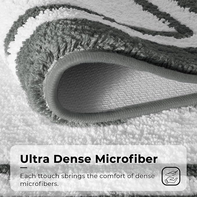 GRANNY SAYS Microfiber Bathroom Rugs Non Slip Washable, Water Absorbent Bathroom Mats for Tub, Soft Bath Mats for Bath Floor & Shower, Bath Rug, 24" x 48", Deep Grey Bath Rugs