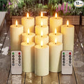 Outdoor Candles with Timer Waterproof: Set of 12 2.2''×4'' 5'' 6'' 7'' Flameless LED Pillar Candles with Remote Battery Candles Flicking Ivory for Fireplace Christmas Patio Wedding Centerpieces