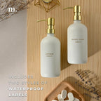 MaisoNovo Soap Dispenser 2-Piece Set | 16.9oz Clear Bottles with Gold Stainless Steel Pumps