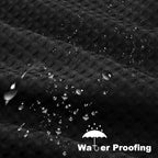 Boho Shower Curtain Set, Waterproof Fabric Shower Curtains, Luxury Hotel Style, Waffle Texture, Heavy Duty, Extra Long Bath Curtain, No Hook, Bathroom Decor, 72x36 Inch, Black
