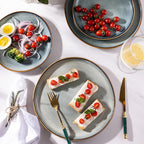 AmorArc Ceramic Plates Set of 6, 8.5 Inch Handmade Reactive Glaze Stoneware Plates set for Dessert, Salad, Appetizer, Small Dinner dishes, Microwave & Dishwasher Safe, Scratch Resistant