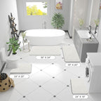 OLANLY Bathroom Rugs 40x32, Extra Soft Absorbent Chenille Bath Rugs, Rubber Backing Quick Dry, Machine Washable Bath Mats for Bathroom Floor, Tub and Shower, Home Decor Accessories, Ivory